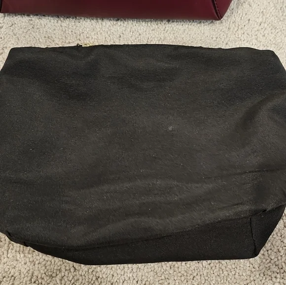 Women's Black and Maroon Leather Bucket Bag - Picture 8 of 11